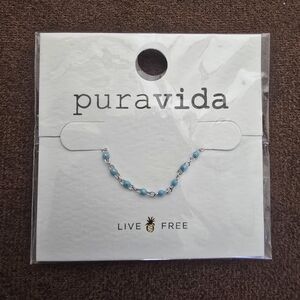 Pura Vida Light Blue Beaded Necklace